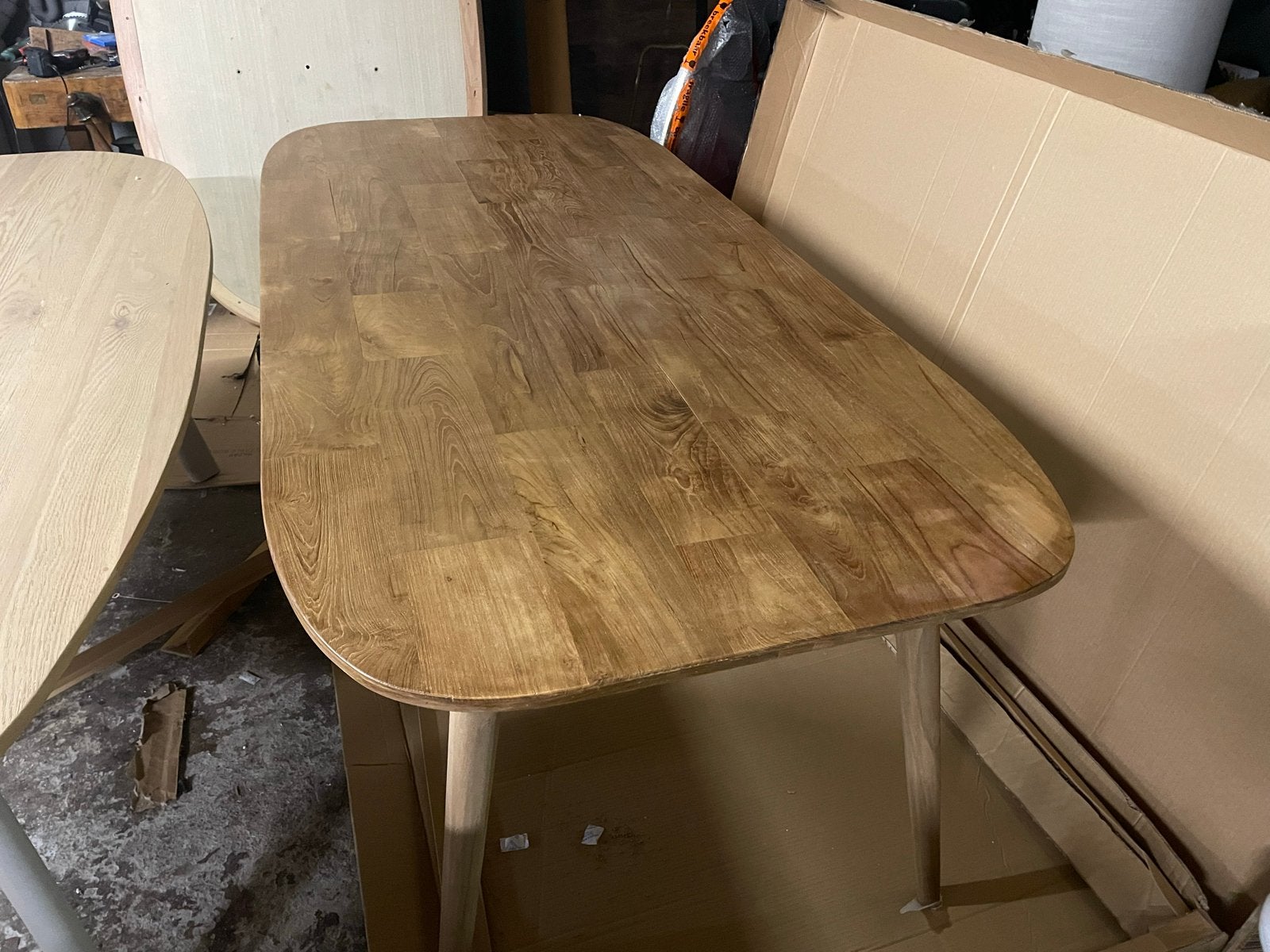 Tafel Tabassum 220x100 van gerecycled teak, Huis en Inrichting, Tafels | Eettafels, Ophalen, Gebruikt, 100 tot 150 cm, Teakhout