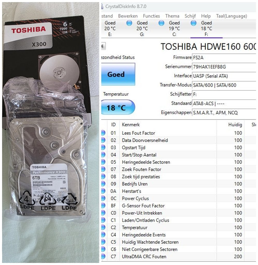 Nieuwe 6 TB HDD Toschiba 7200 RPM zie foto,s, Computers en Software, Harde schijven, Ophalen, Intern, Toshiba, Nieuw