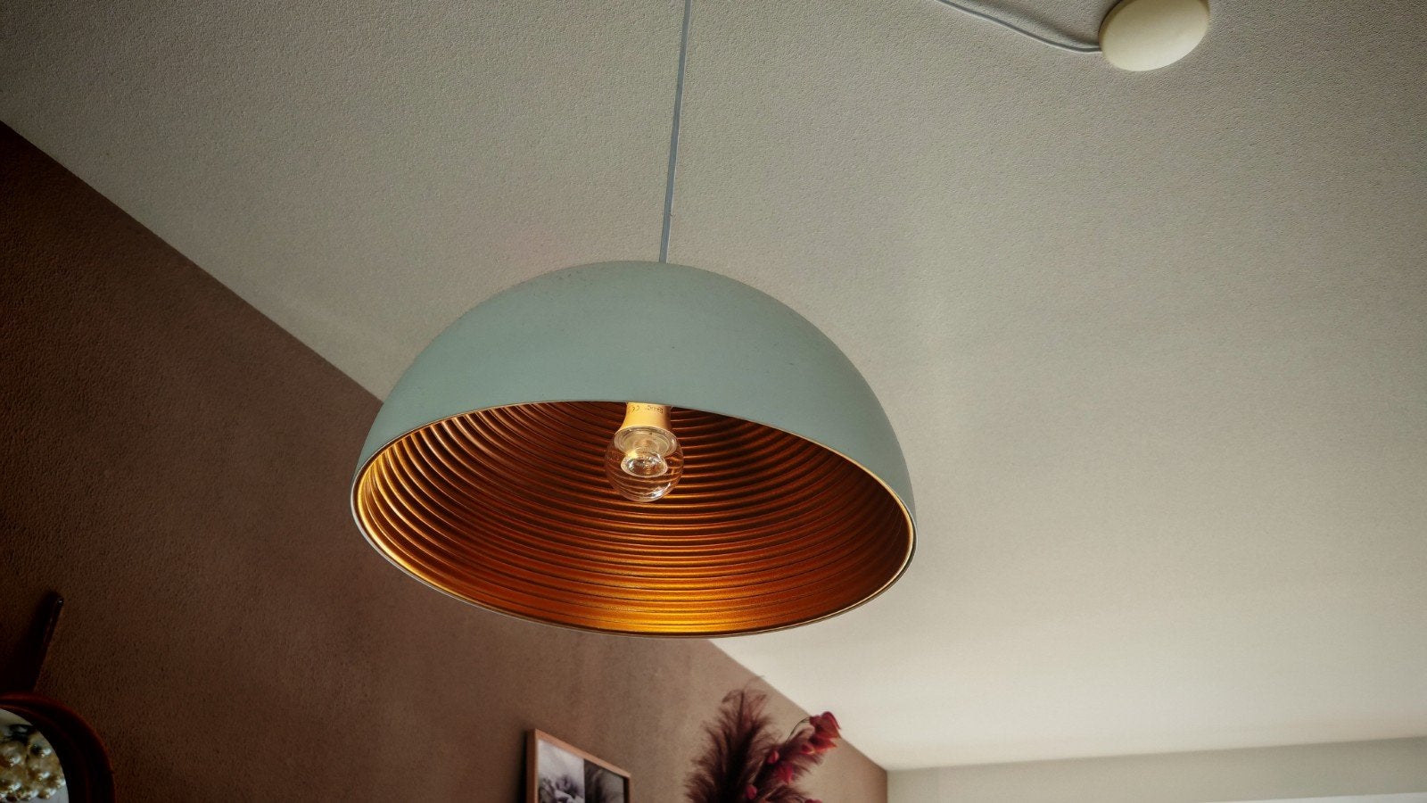 RED - Design Rendl CARISSIMA Hanglamp wit/koper, Ø40cm, Nieuw, Hotel chique, Metaal, E27 (groot)