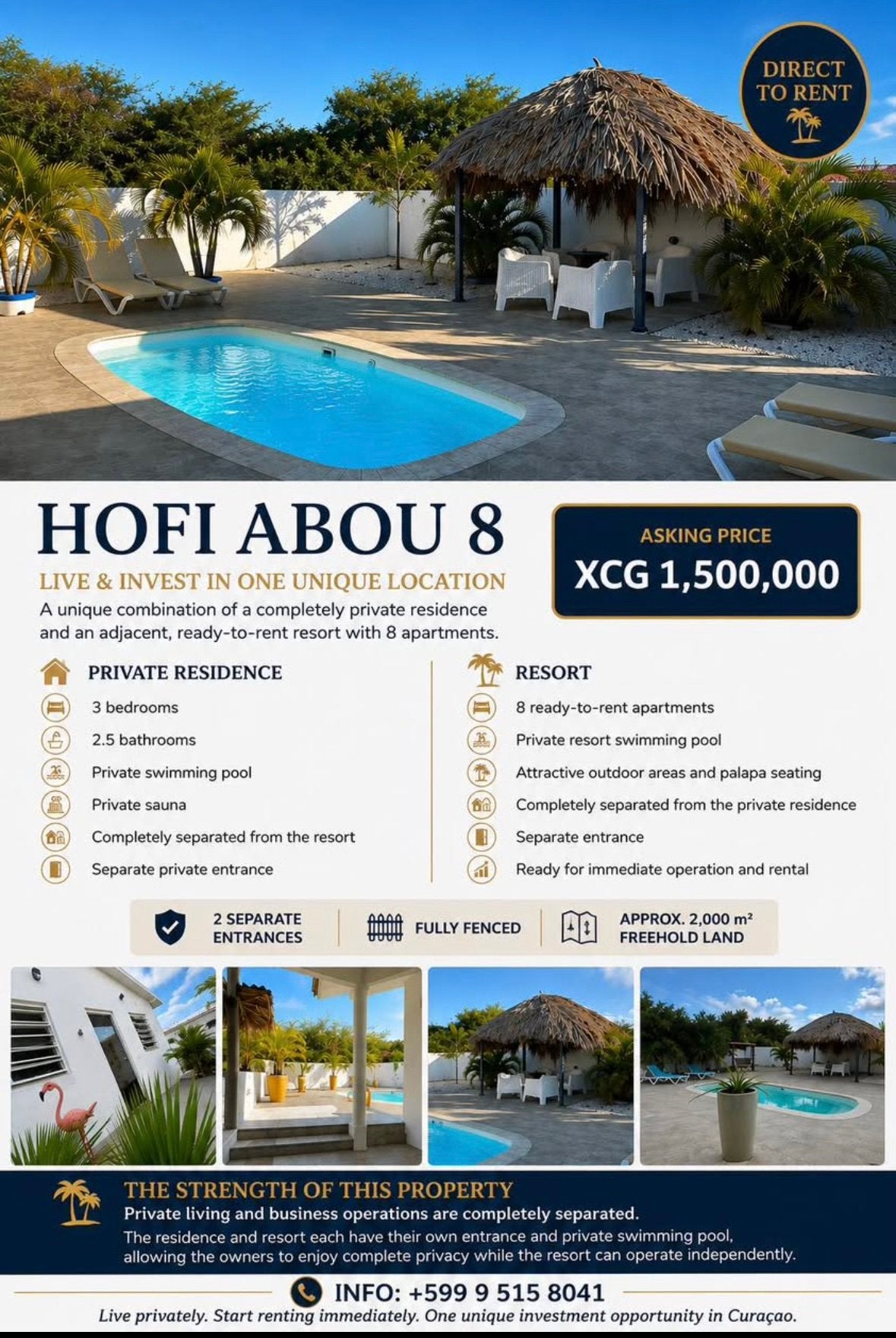 Resort te koop op Curacao, 500 m², 11 kamers, Woonhuis, Recreatiepark