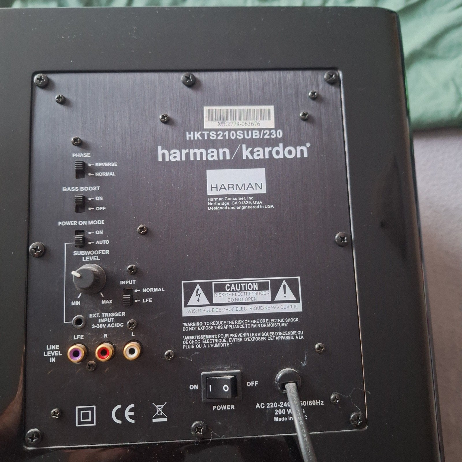 Harman Kardon HKT5210SUB/230 Subwoofer, 150 watt of meer, Subwoofer, Ophalen of Verzenden, Zo goed als nieuw