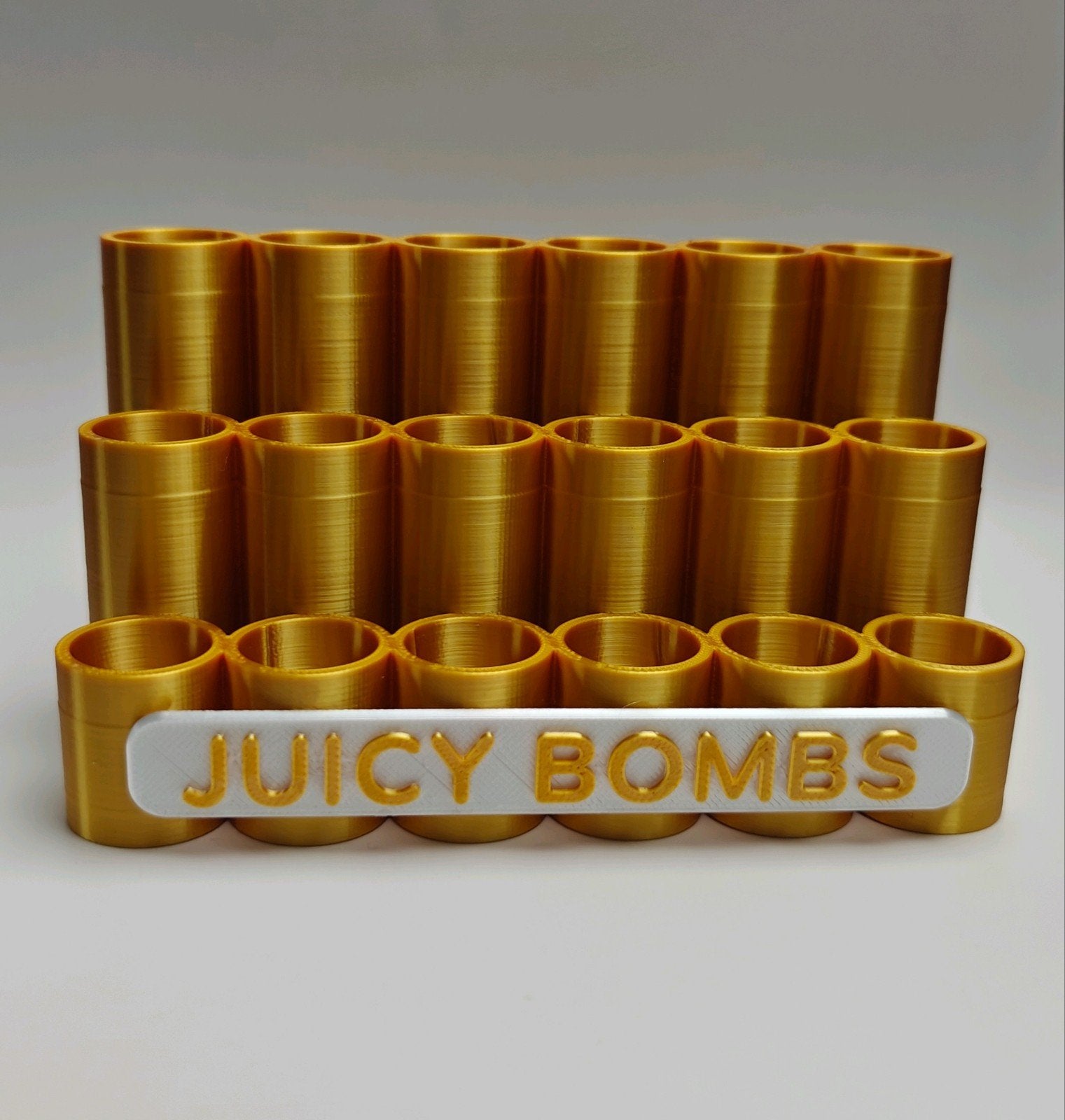 Gouden Juicy Bomb display voor 18 lipgloss tubes, Lippen, Nieuw, Ophalen of Verzenden, Goud