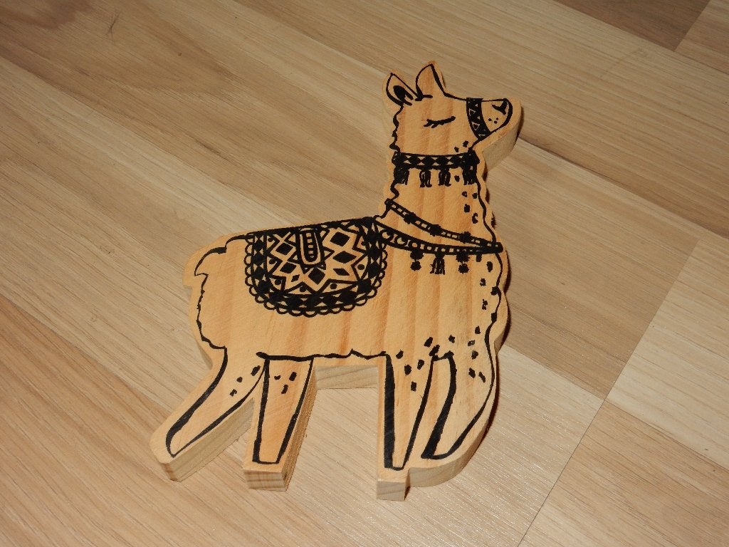 Woonaccessoire, Houten Lama beeld, te koop. 13x20cm., Huis en Inrichting, Woonaccessoires | Overige, Ophalen of Verzenden, Zo goed als nieuw