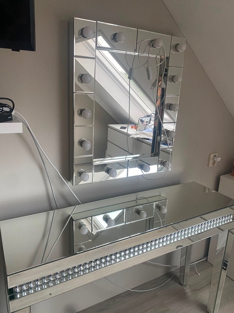 Make-up tafel met spiegel, Ophalen, Gebruikt, 50 tot 100 cm, Glas