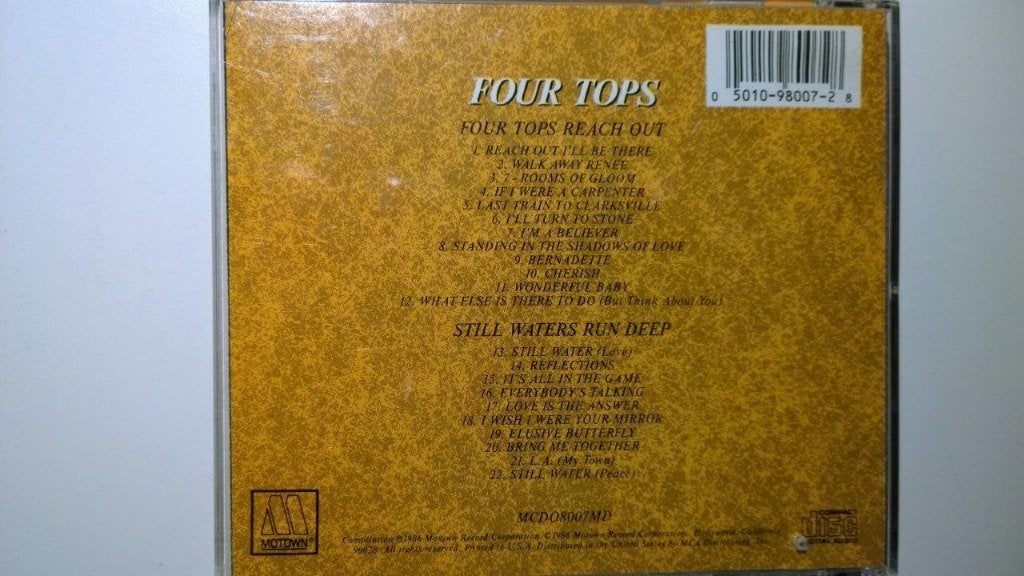 The Four Tops - Reach Out & Still Waters Run Deep, Ophalen of Verzenden, Zo goed als nieuw