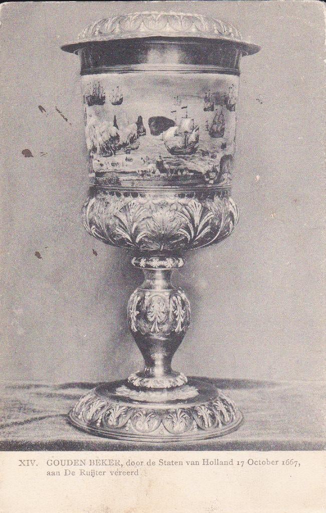 07465 Holland - Gouden beker aan de Ruyter vereerd, Verzenden, Voor 1920, Gelopen, Zuid-Holland