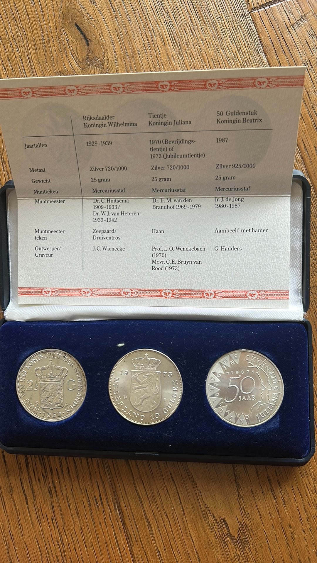 Zilveren munten Drie vorstinnen in cassette, Verzenden, Koningin Beatrix, Euro's, Zilver