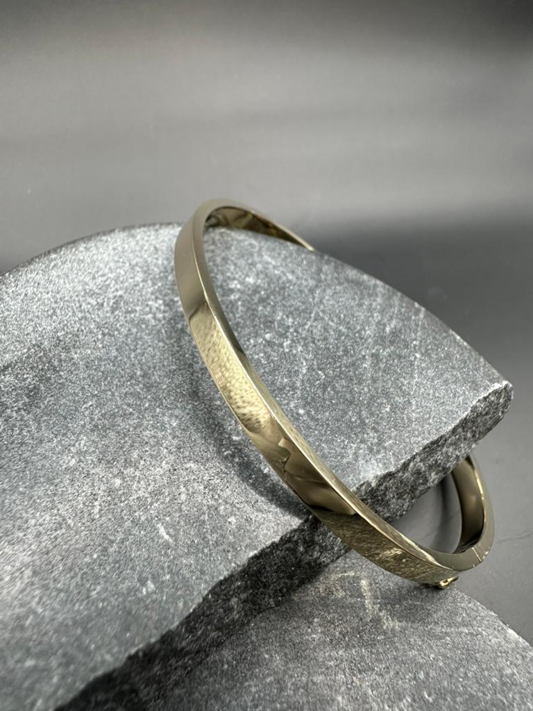 Elegante 14k Gouden Vierkante Slavenarmband, Ophalen of Verzenden, Nieuw, Goud