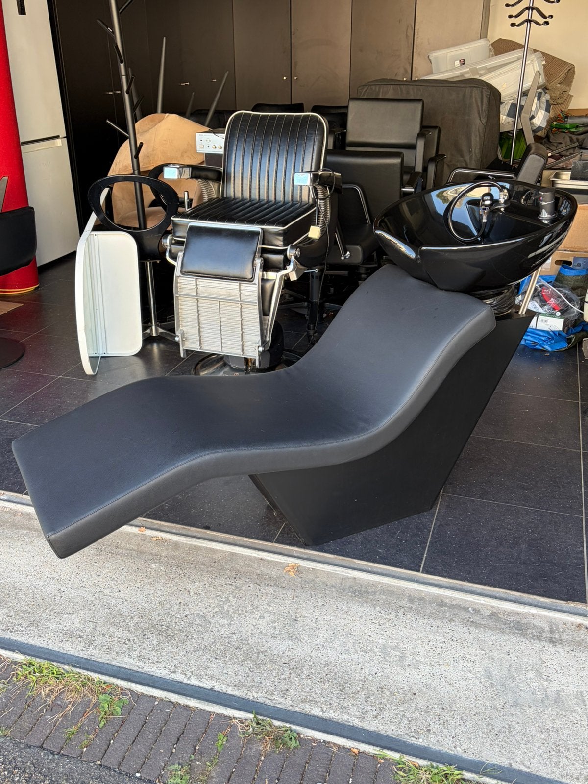 Wasunit Wave Dormeuse - long all black, Zwart, Ophalen of Verzenden, Zo goed als nieuw, Leer