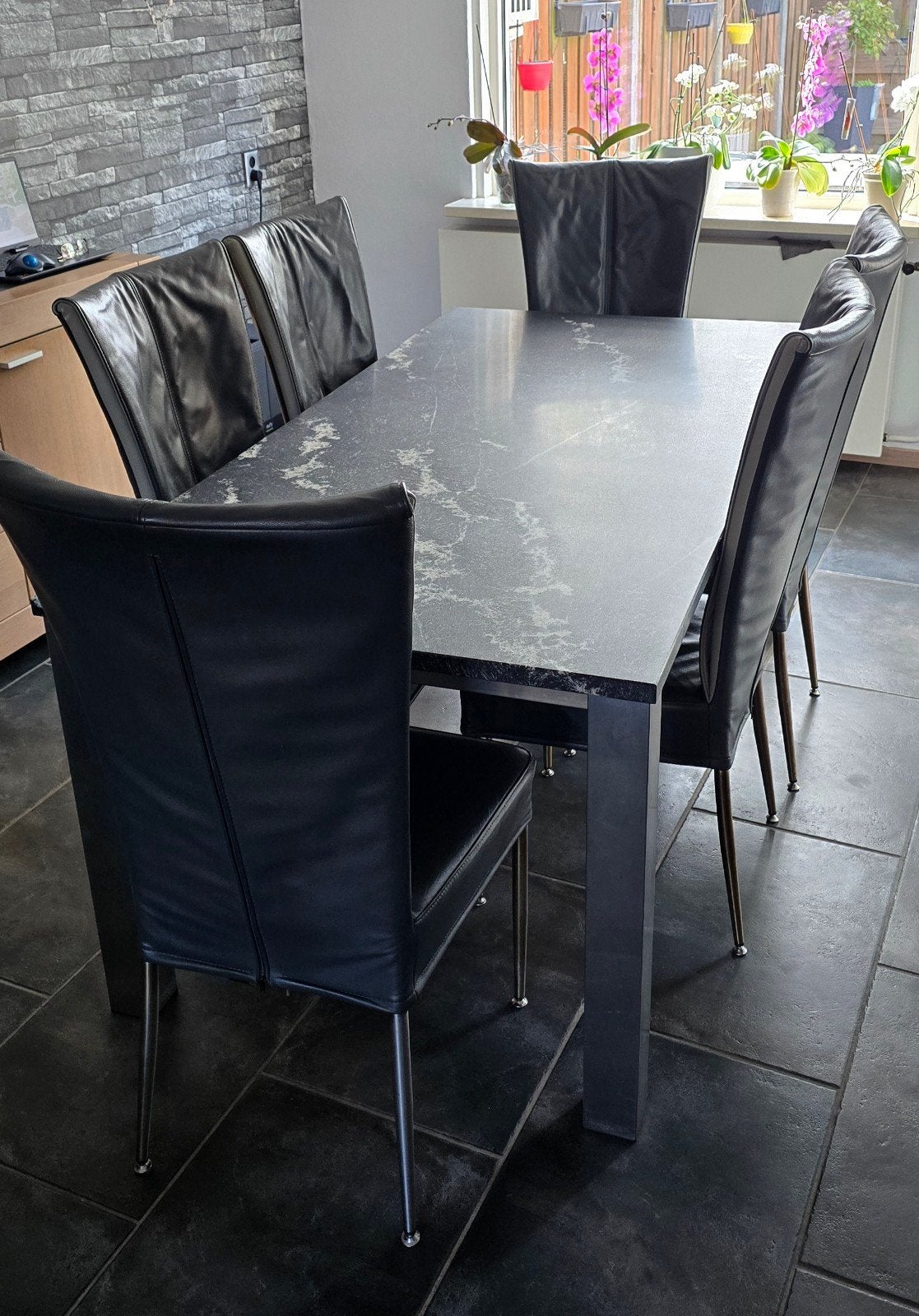 granieten tuintafel, Ophalen, Zo goed als nieuw, Rechthoekig, Overige materialen