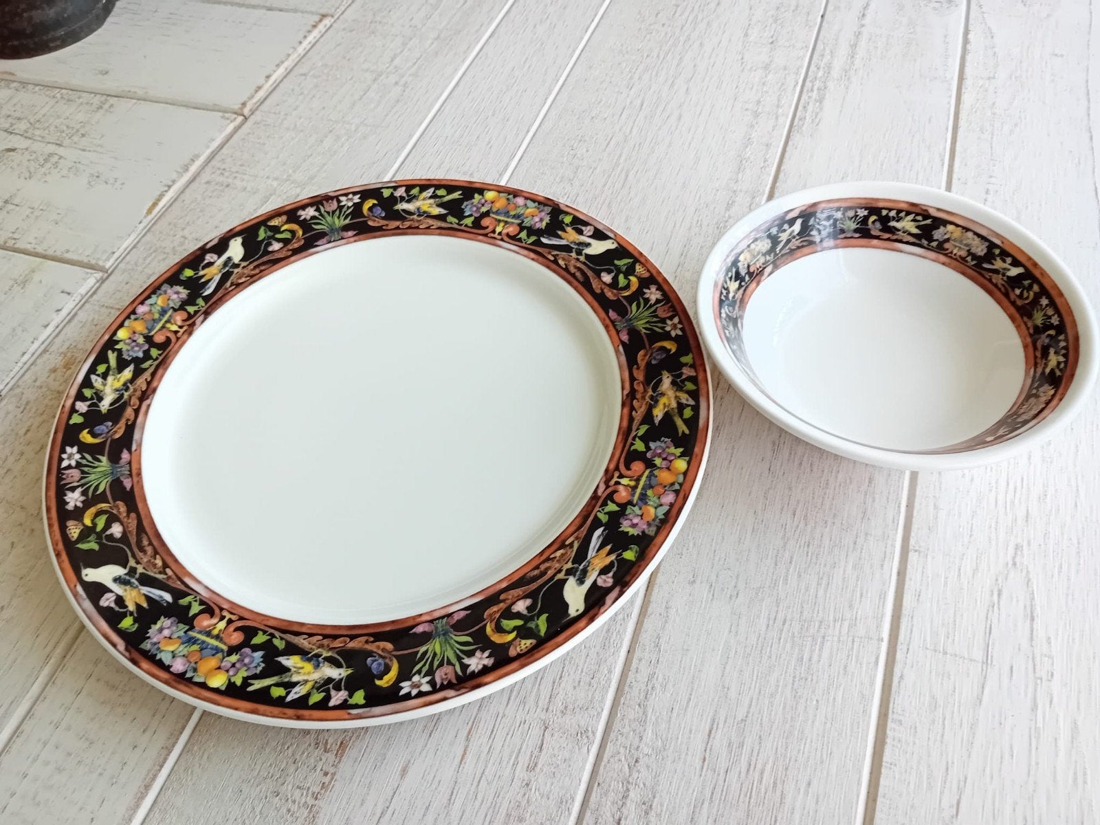Puntgaaf Villeroy&Boch Intarsia dinerbord en kom, Ophalen of Verzenden, Nieuw, Staal