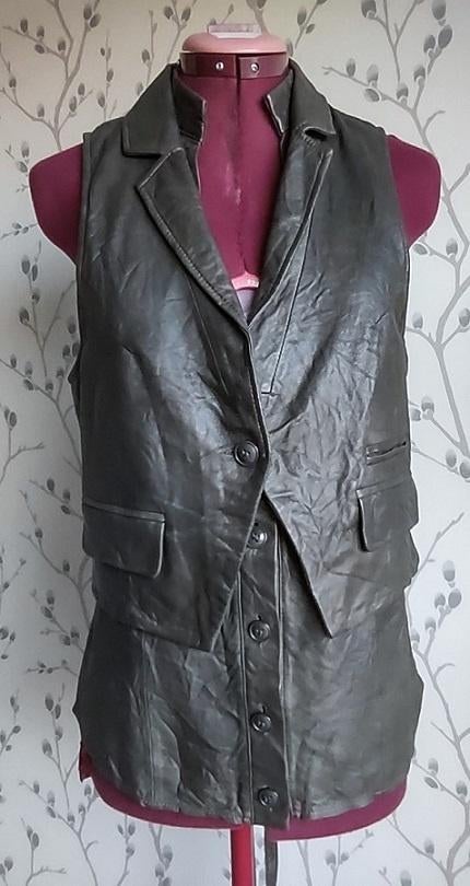 GOOSECRAFT Olijfkleur Lams??-Leren Gilet maat M, Kleding | Dames, Maat 38/40 (M), Goosecraft, Overige kleuren, Ophalen of Verzenden