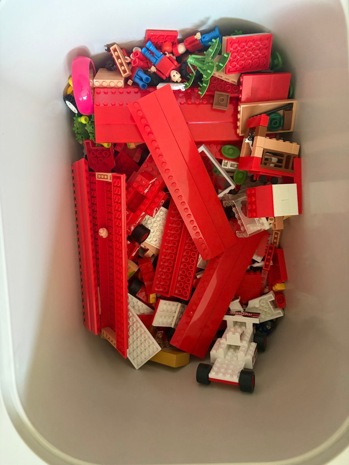 Grote bak LEGO met diverse onderdelen en bouwplaat, Gebruikt, Inclusief extra onderdelen, Lego, Ophalen of Verzenden