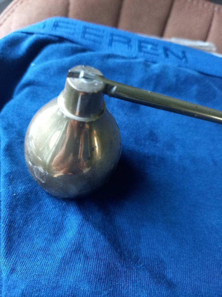 Vintage messing kaarsen vlamdover met staaf, Ophalen of Verzenden, Brons