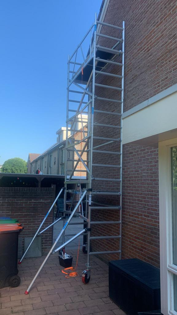 Steiger 6,2m hoogte te huur bezorging mogelijk poortugaal, Doe-het-zelf en Verbouw, Steigers, Ophalen, Zo goed als nieuw, Rolsteiger of Kamersteiger