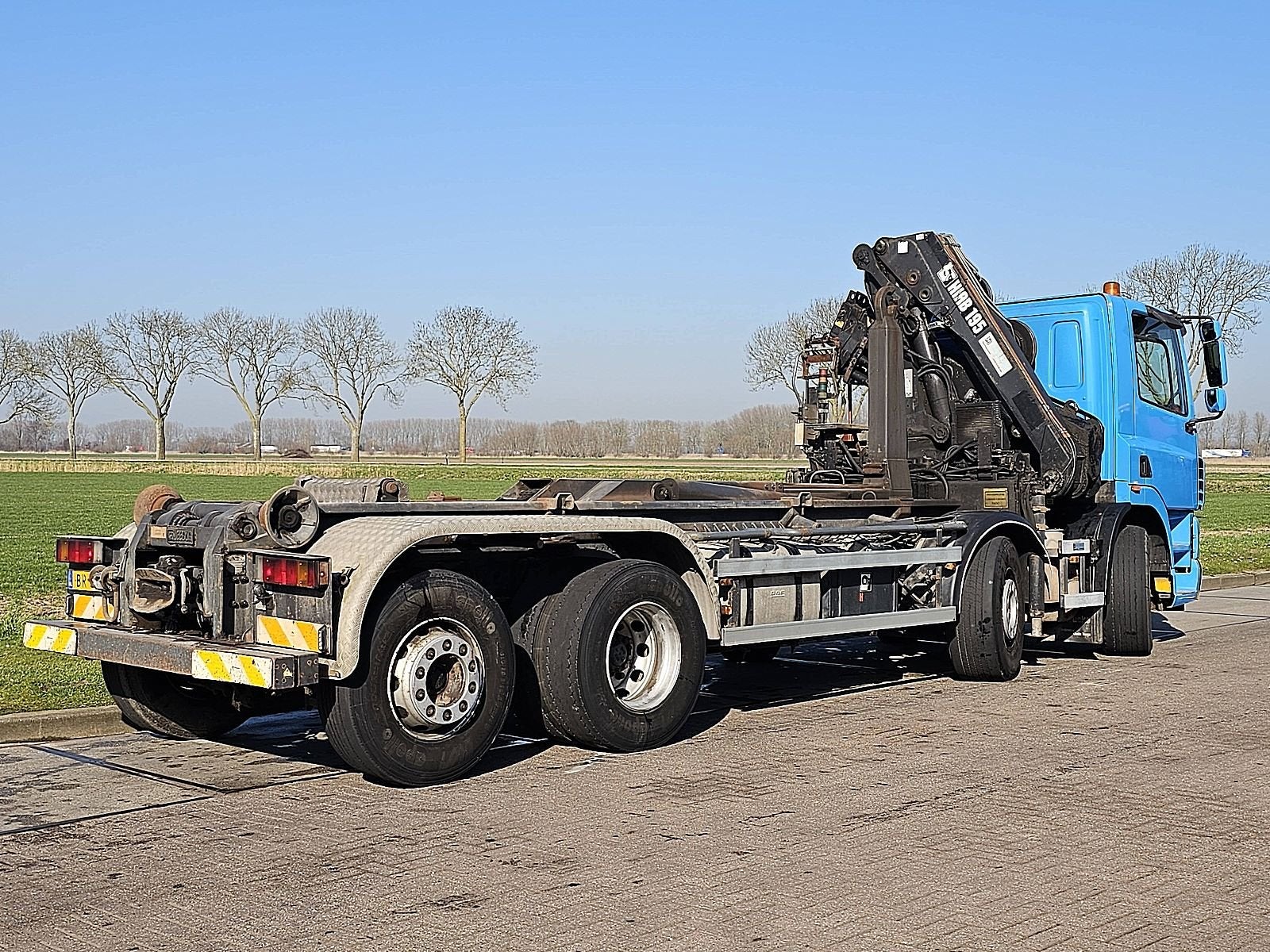 DAF CF 85.380 8x2 hiab 195 e3, Automaat, Blauw, Origineel Nederlands, Diesel