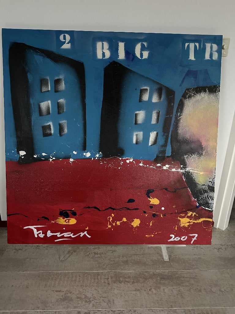 Orgineel 4-luik Fabian. Big trouble in the City 4x 100x100cm, Ophalen, Overige materialen, Overige technieken, Overig onderwerp