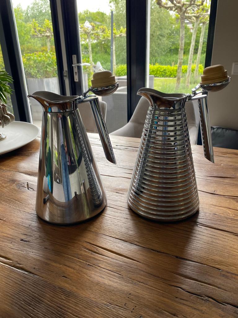 Set van 2 Alfi Thermoskannen: Glad & Geribbeld Design, Ophalen, Overige typen, Zilver, Zo goed als nieuw