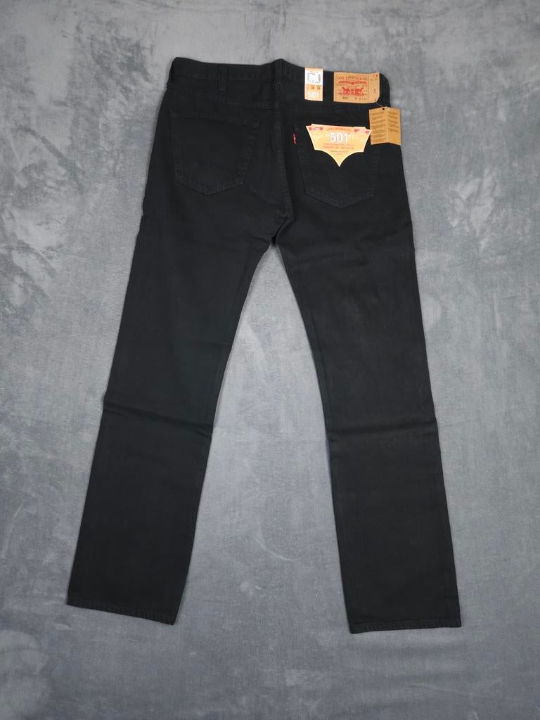 Levis 501 Broek W38 L36 Zwart 100% katoen Straight Jeans ., W36 - W38 (confectie 52/54), ., Zwart, Nieuw