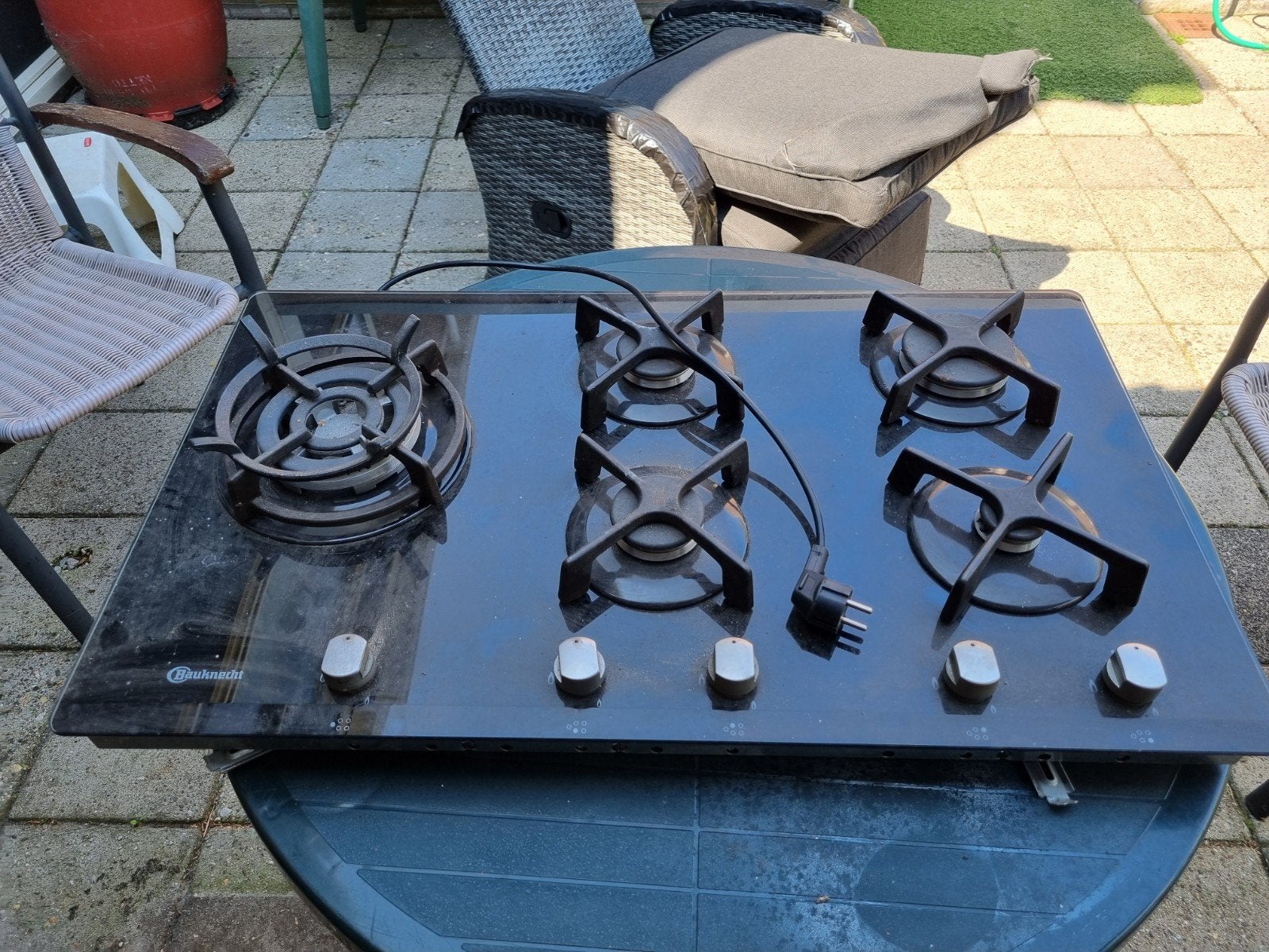 Bauknecht. 5 pits gasstel.met wokbrander.  Inbouw., Witgoed en Apparatuur, Kookplaten, Ophalen, Inbouw, Gas, 5 kookzones of meer