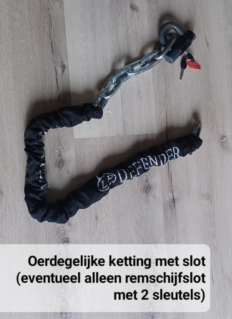 Oerdegelijke kettingslot met 2 sleutels, Ophalen of Verzenden, Gebruikt, Kettingslot