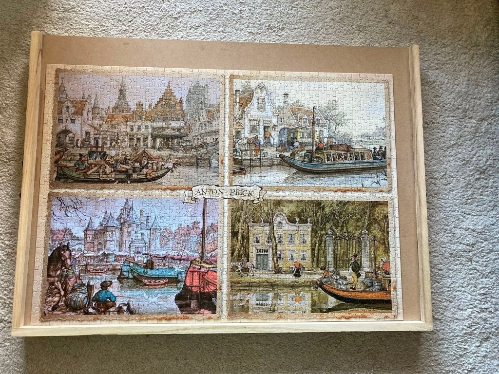 (efteling) Anton pieck puzzel - boten in de gracht, Ophalen of Verzenden, 500 t/m 1500 stukjes, Zo goed als nieuw, Legpuzzel