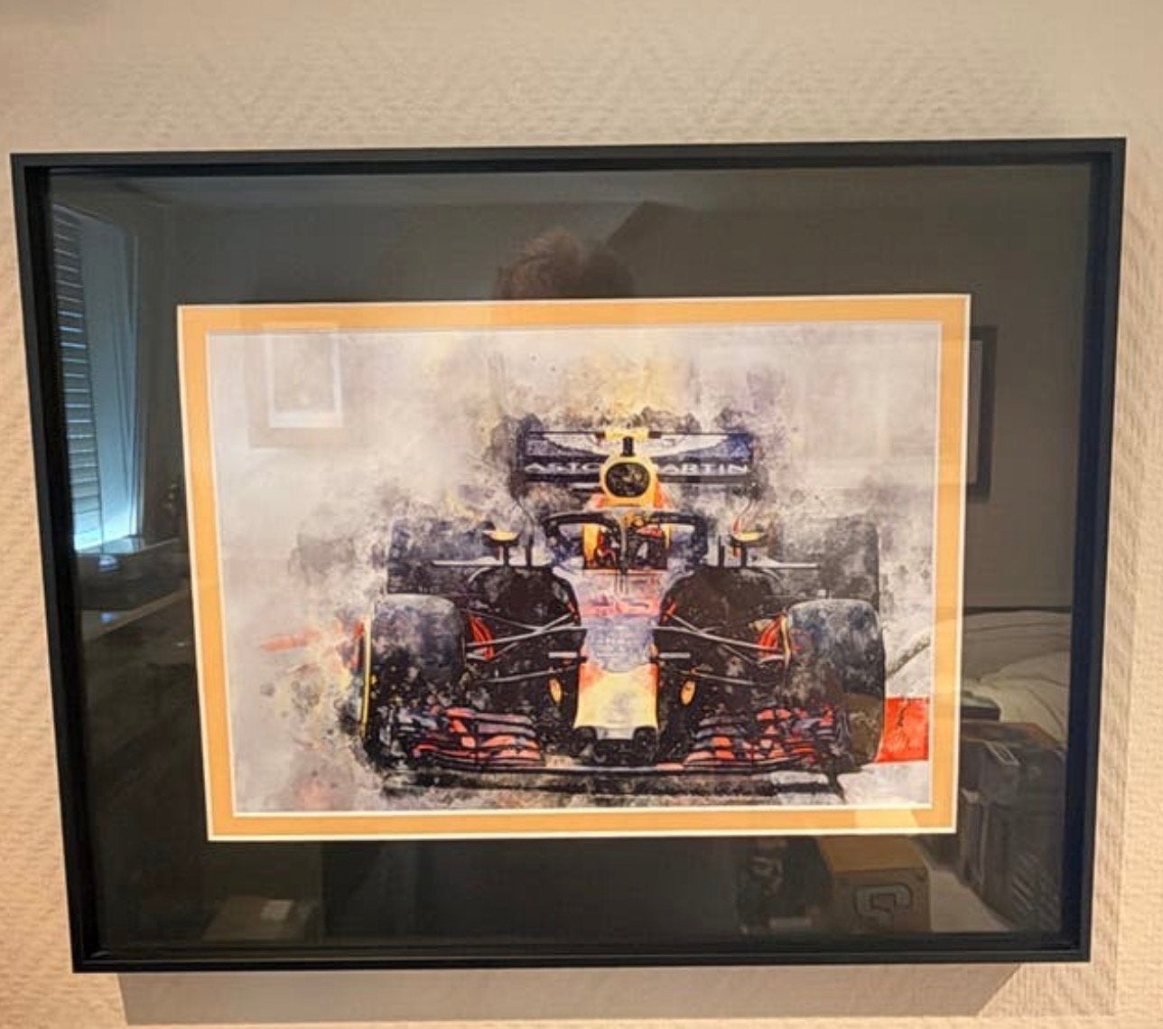 Schilderij Max Verstappen Formule 1 Inclusief omlijsting, Ophalen, Zo goed als nieuw, Formule 1