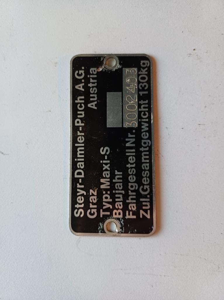 Typeplaatje Puch Maxi Maxi-S, Ophalen of Verzenden, Gebruikt, Frame