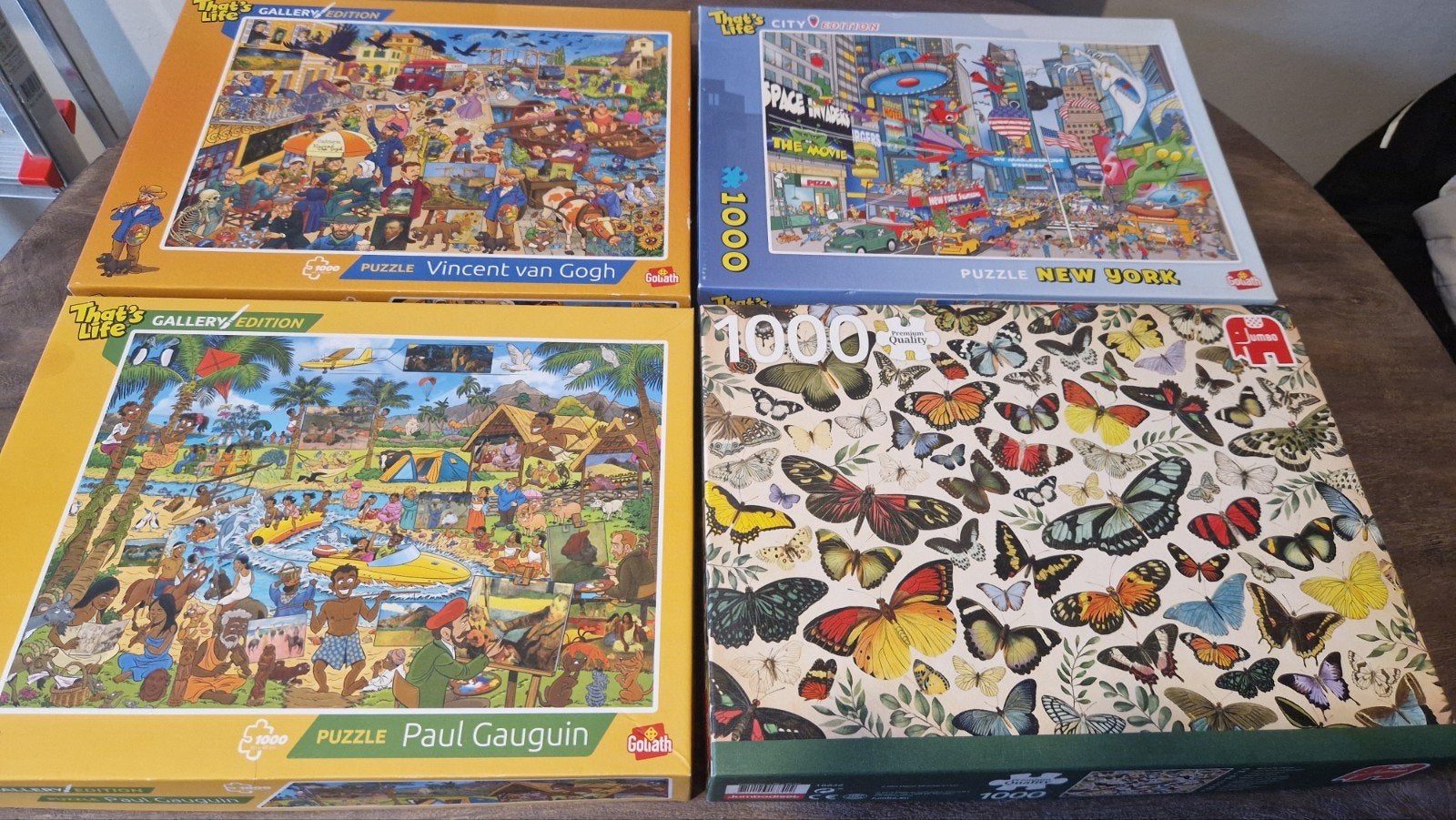 Puzzels That's Life 1000 stukjes en een jumbo puzzel., Hobby en Vrije tijd, Ophalen of Verzenden, 500 t/m 1500 stukjes, Gebruikt