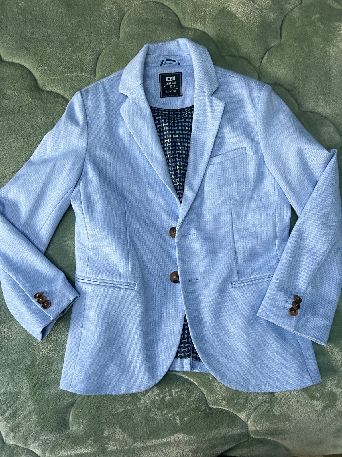 WE Kids Blazer IJsblauw Maat 134/140, Kinderen en Baby's, Ophalen of Verzenden, Zo goed als nieuw, Jongen of Meisje, Overige typen