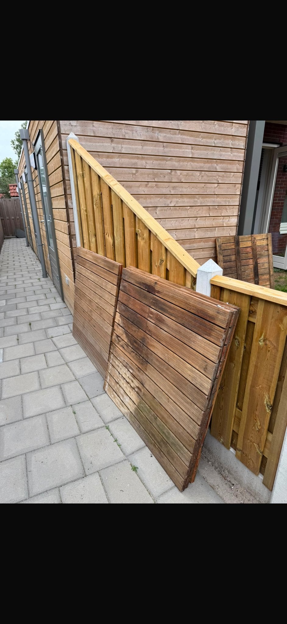 Houten schuttingdelen - Gebruikt, Tuin en Terras, Schuttingen, Ophalen, Gebruikt, Minder dan 3 meter, Minder dan 1 meter