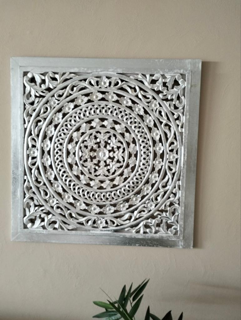Mandala wandpaneel zilver, Ophalen of Verzenden