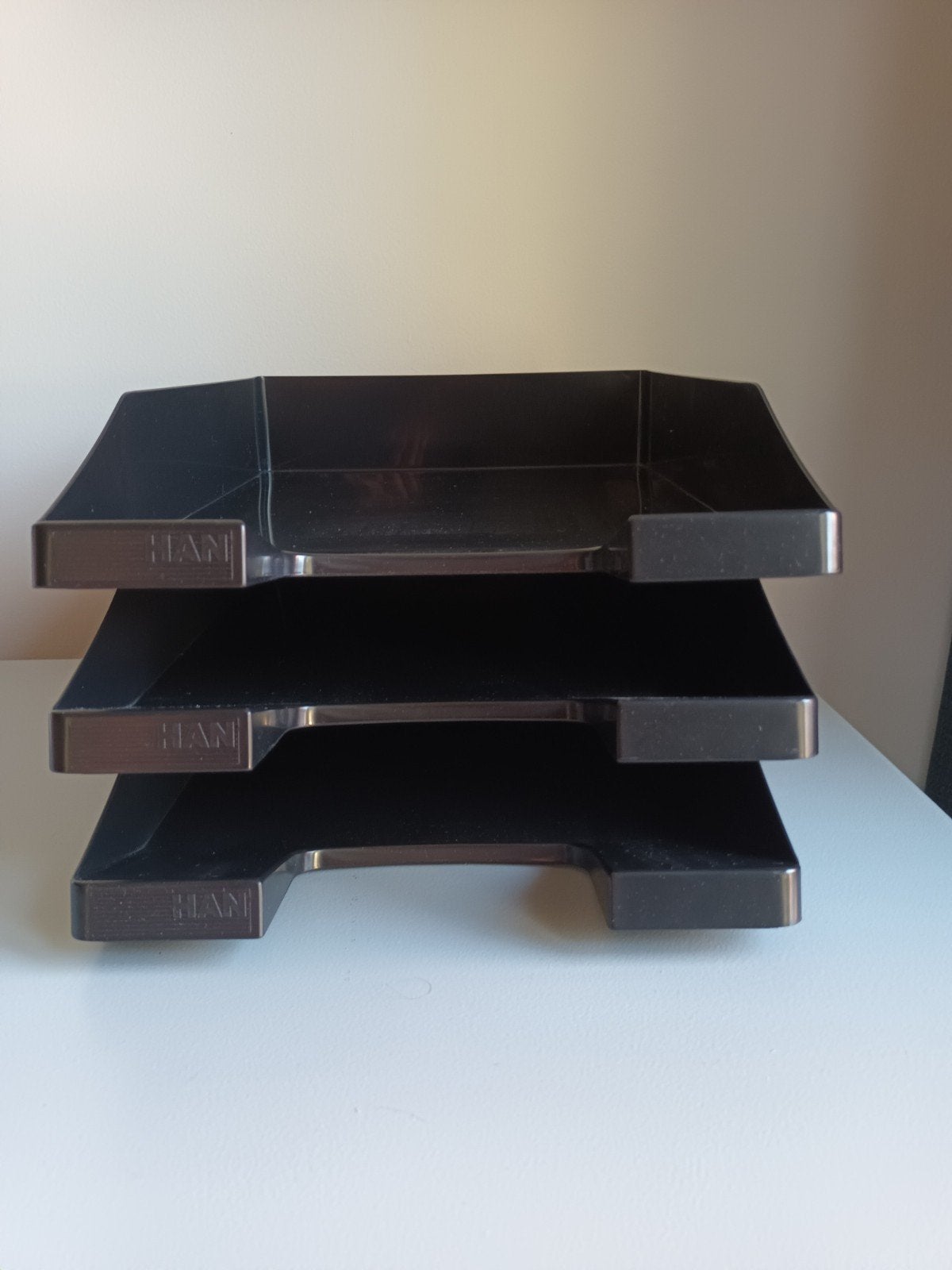 3 zwarte HAN brievenbakken brievenbak zwart papierbak, Diversen, Bureau-accessoires, Ophalen of Verzenden, Gebruikt