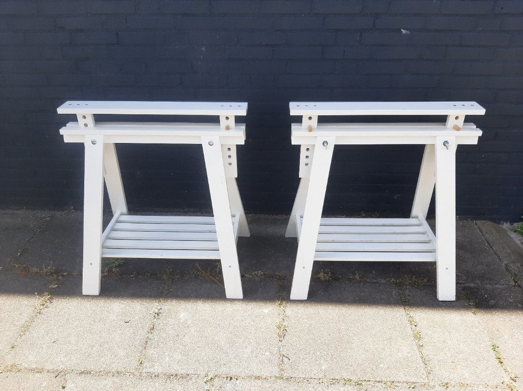 2 schragen wit hout 2 X schraag bieden !, Doe-het-zelf en Verbouw, Steigers, Ophalen, Gebruikt, Pascalstraat 6 1704 RD Heerhugowaard