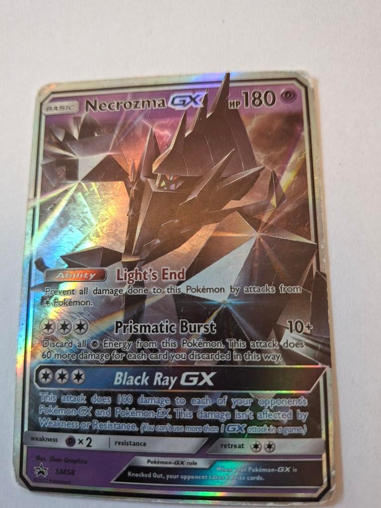 Necrozma GX Pokémon Kaart - Holo Rare SM58, Ophalen of Verzenden, Gebruikt, Losse kaart, Foil