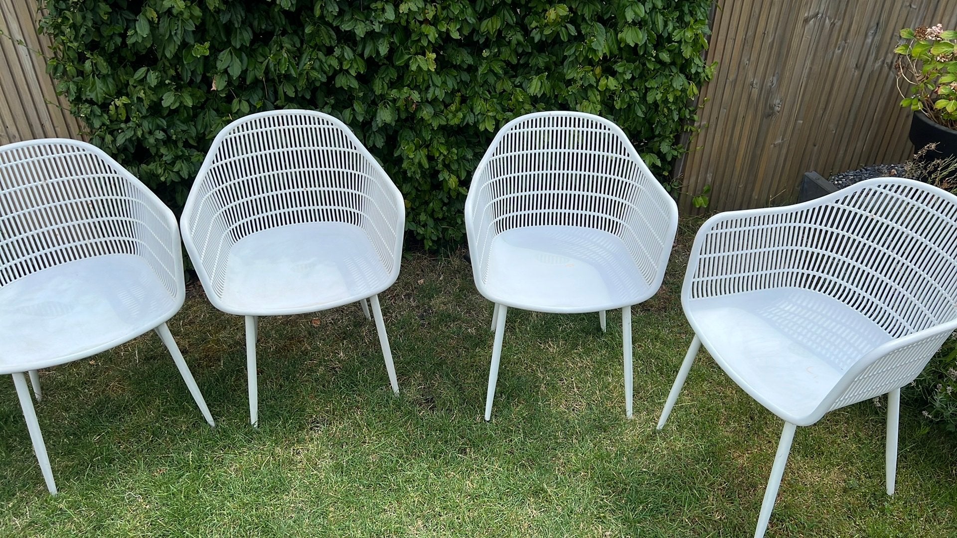 Tuinstoelen wit, Tuin en Terras, Tuinstoelen, Ophalen, Zo goed als nieuw, Kunststof