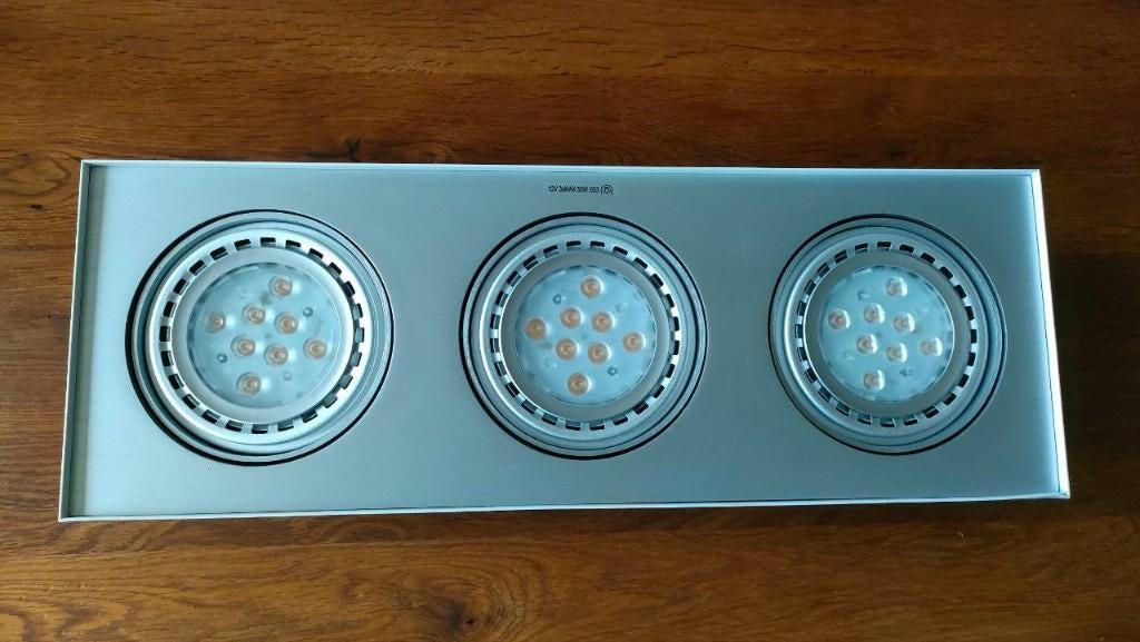 Philips Lirio Bloq 3 spots Wit met dimbare LED, Gebruikt, Metaal of Aluminium, Ophalen of Verzenden, Led