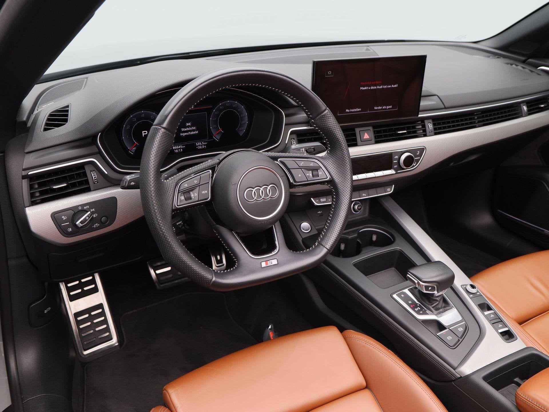 Audi A5 Cabriolet 40 TFSi 190 Pk Automaat S-Line | B&O Audio, Auto's, Dealer onderhouden, Stof, Gebruikt, 4 stoelen