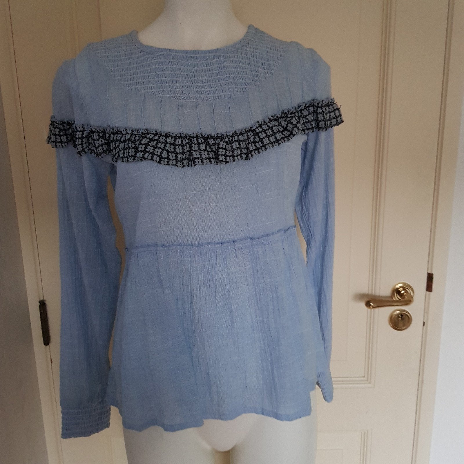 nieuwe blouse S 36 katoen lichtblauw Cecilie Copenhagen, Kleding | Dames, Nieuw, Ophalen of Verzenden, Maat 36 (S), Cecilie Copenhagen