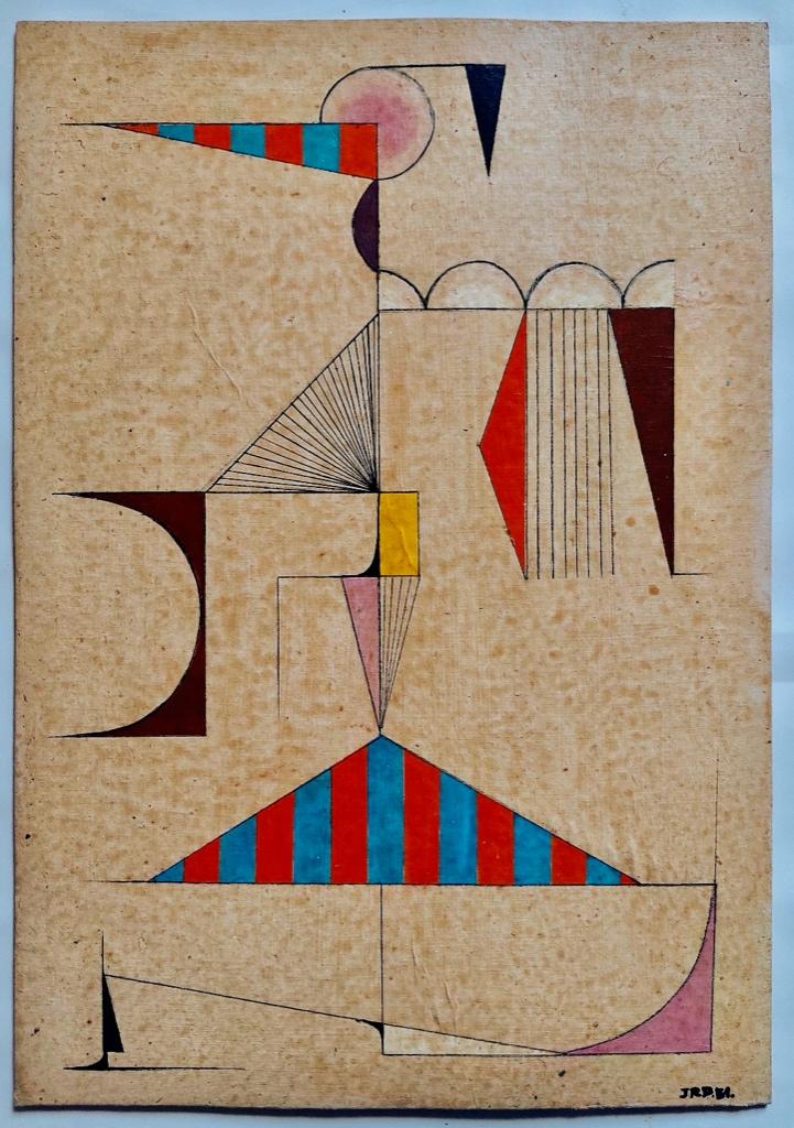 geometrische abstractie, gesigneerd uit 51, Ophalen