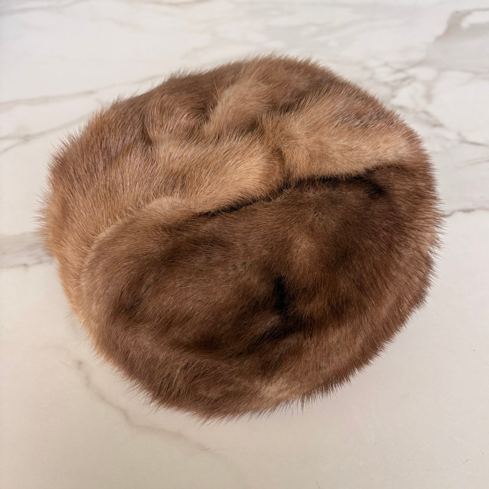 Vintage bontmuts, nerts, bruin, Ophalen of Verzenden, Zo goed als nieuw, 55 cm (S, 6⅞ inch) of minder