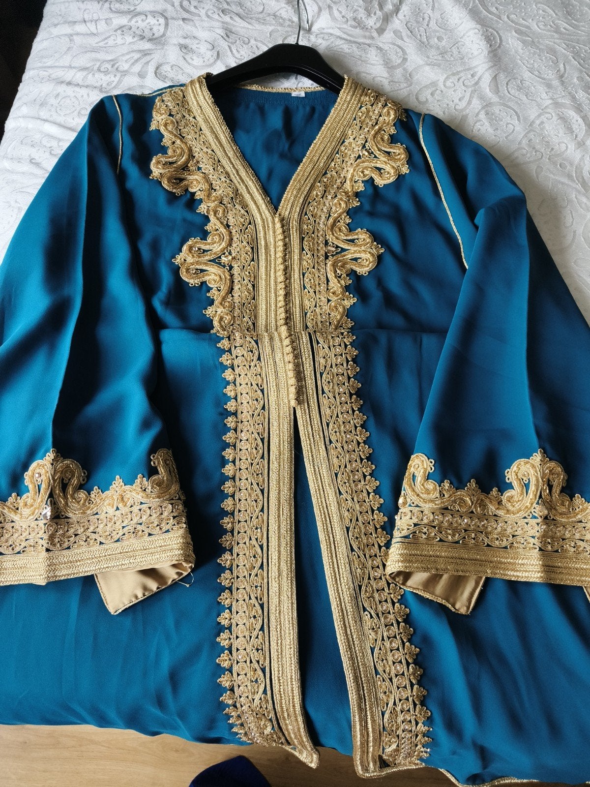 Prachtige NIEUWE turquoise kaftan, maat M/L/XL, Ophalen of Verzenden, Nieuw, Maat 46/48 (XL) of groter, Blauw