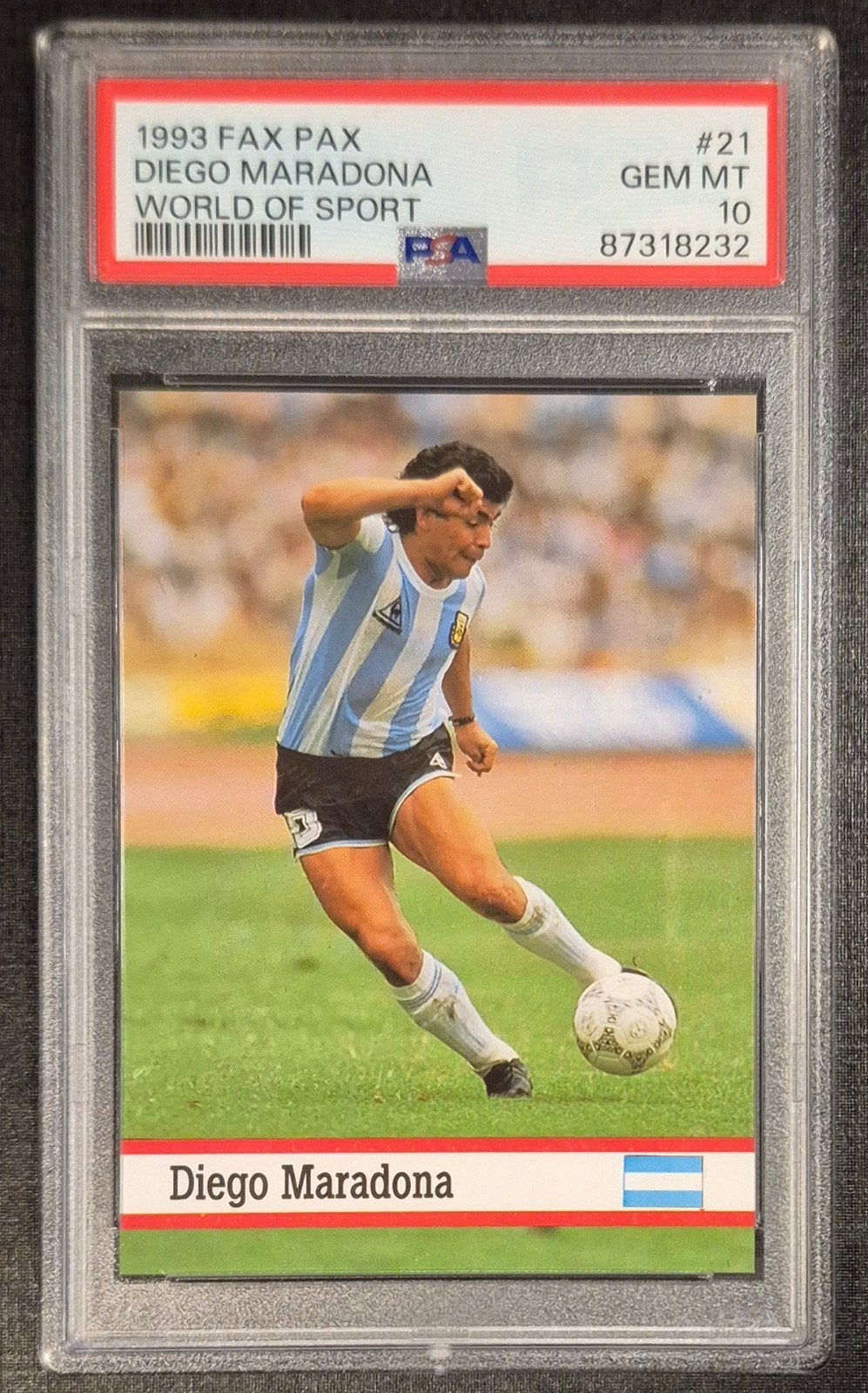 Fax Pax PSA 10 Diego Armando Maradona - Argentinië, 1993, Ophalen of Verzenden, Zo goed als nieuw, Buitenlandse clubs, Poster, Plaatje of Sticker