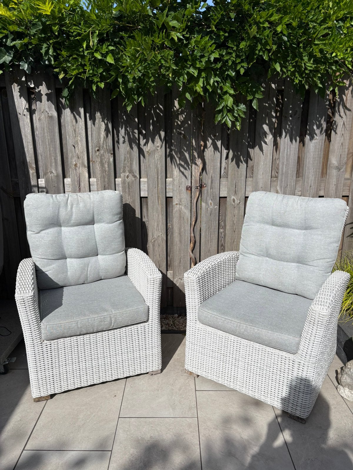 2 mooie verstelbare tuinstoelen, Tuin en Terras, Tuinstoelen, Ophalen, Gebruikt, Wicker, Verstelbaar