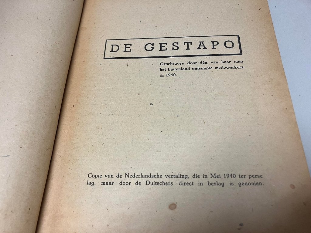 De Gestapo Geschreven door een van haar medewerkers, Ophalen of Verzenden, Tweede Wereldoorlog, Gelezen, Algemeen