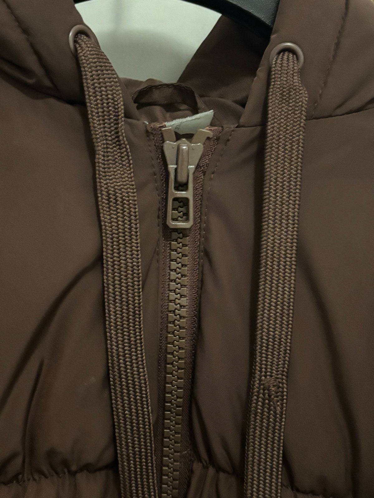 bruine puffer jas, Kleding | Dames, Jassen | Winter, Ophalen of Verzenden, Zo goed als nieuw, Maat 38/40 (M), Bruin