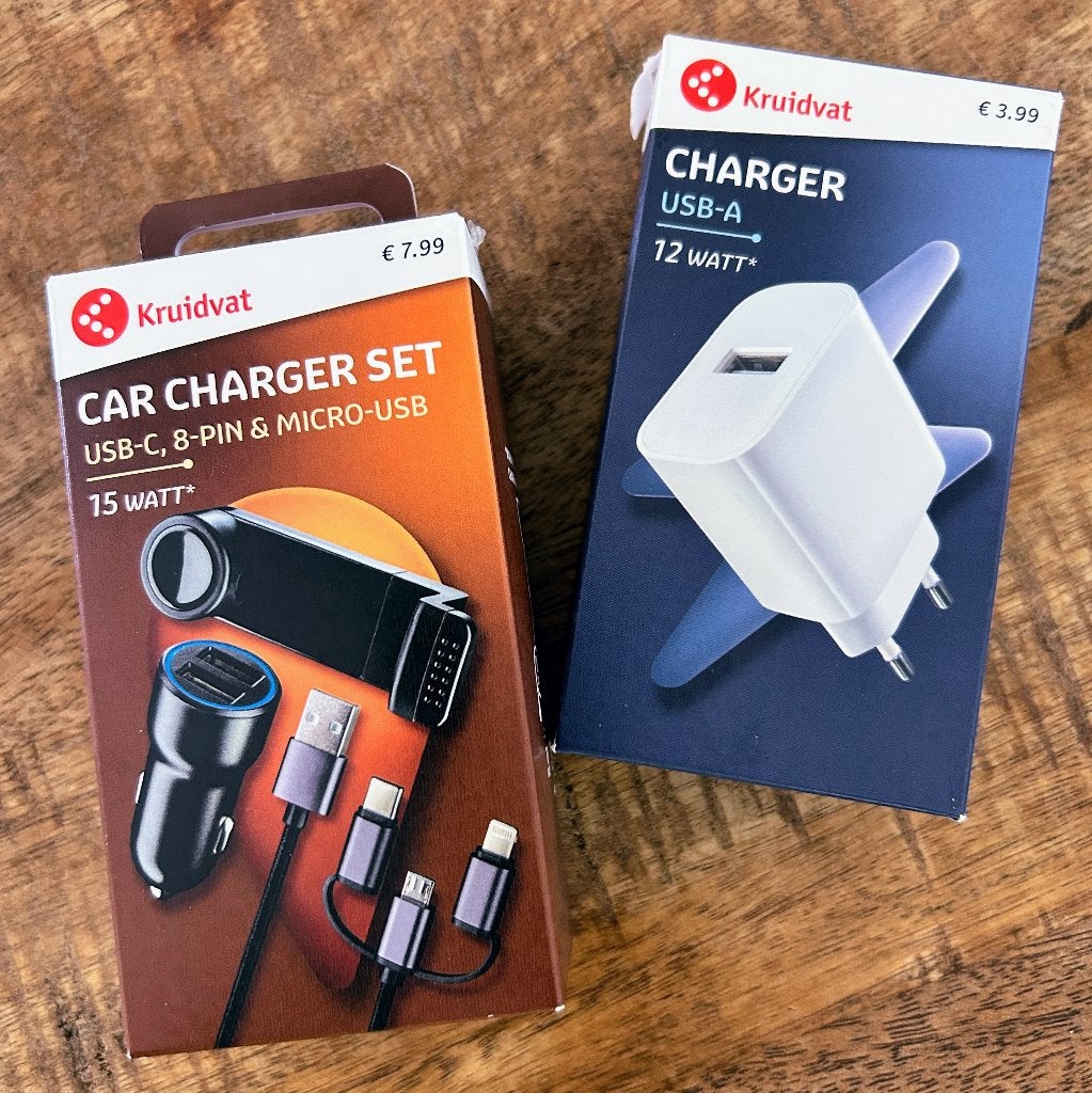 Autolader + USB-A lader | USB-C, 8-pin & Micro-USB kabel, Ophalen of Verzenden, Nieuw