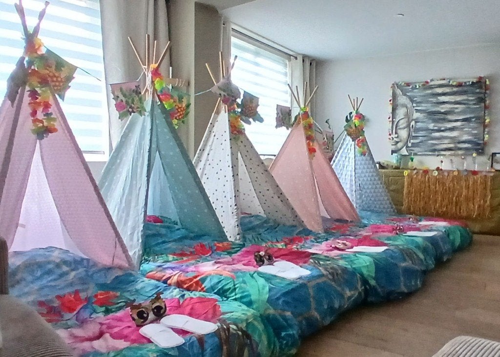 slaapfeest tipi tentjes te huur, Ophalen, Zo goed als nieuw, Verjaardag