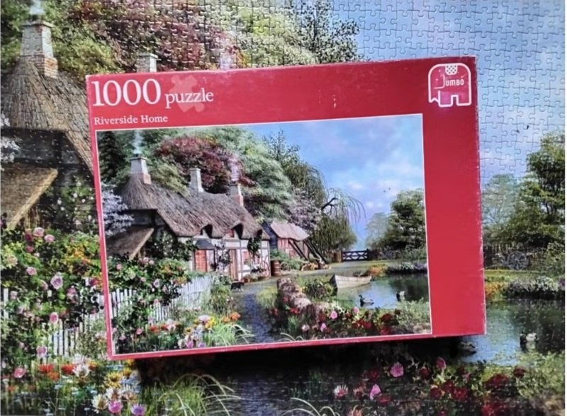 Jumbo puzzel 'riverside home', Ophalen, 500 t/m 1500 stukjes, Zo goed als nieuw, Legpuzzel