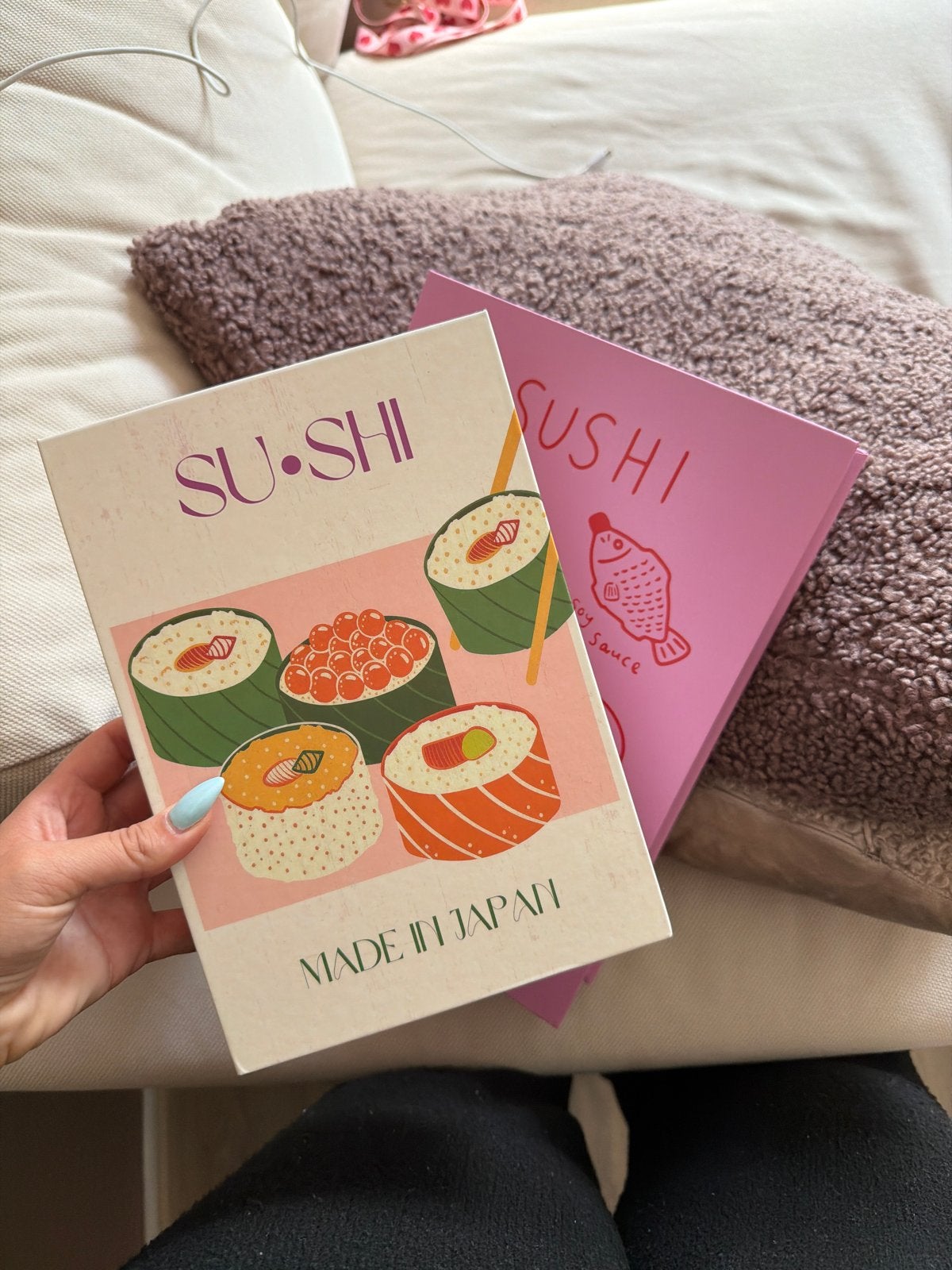 Decoratieve Sushi Opbergdozen - Set van 2, Huis en Inrichting, Woonaccessoires | Overige, Ophalen, Overige stijlen, Roze, Zo goed als nieuw
